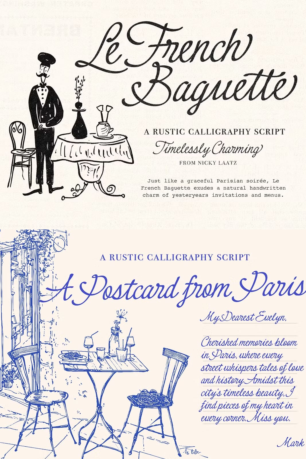 Le French Baguette Script - Leasted - Graphics Template Resources