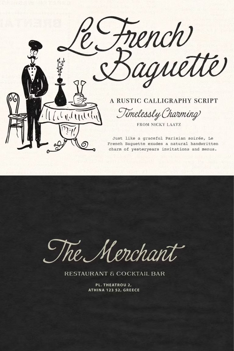 Le French Baguette Script - Leasted - Graphics Template Resources
