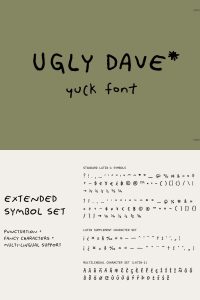 Ugly Dave Bad Handwriting Font - Leasted - Graphics Template Resources