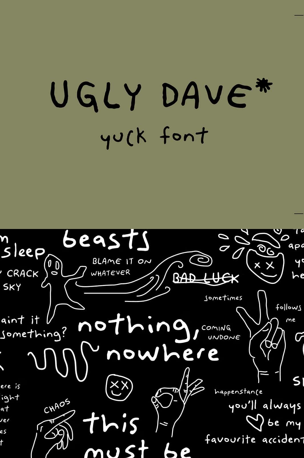 Ugly Dave Bad Handwriting Font - Leasted - Graphics Template Resources