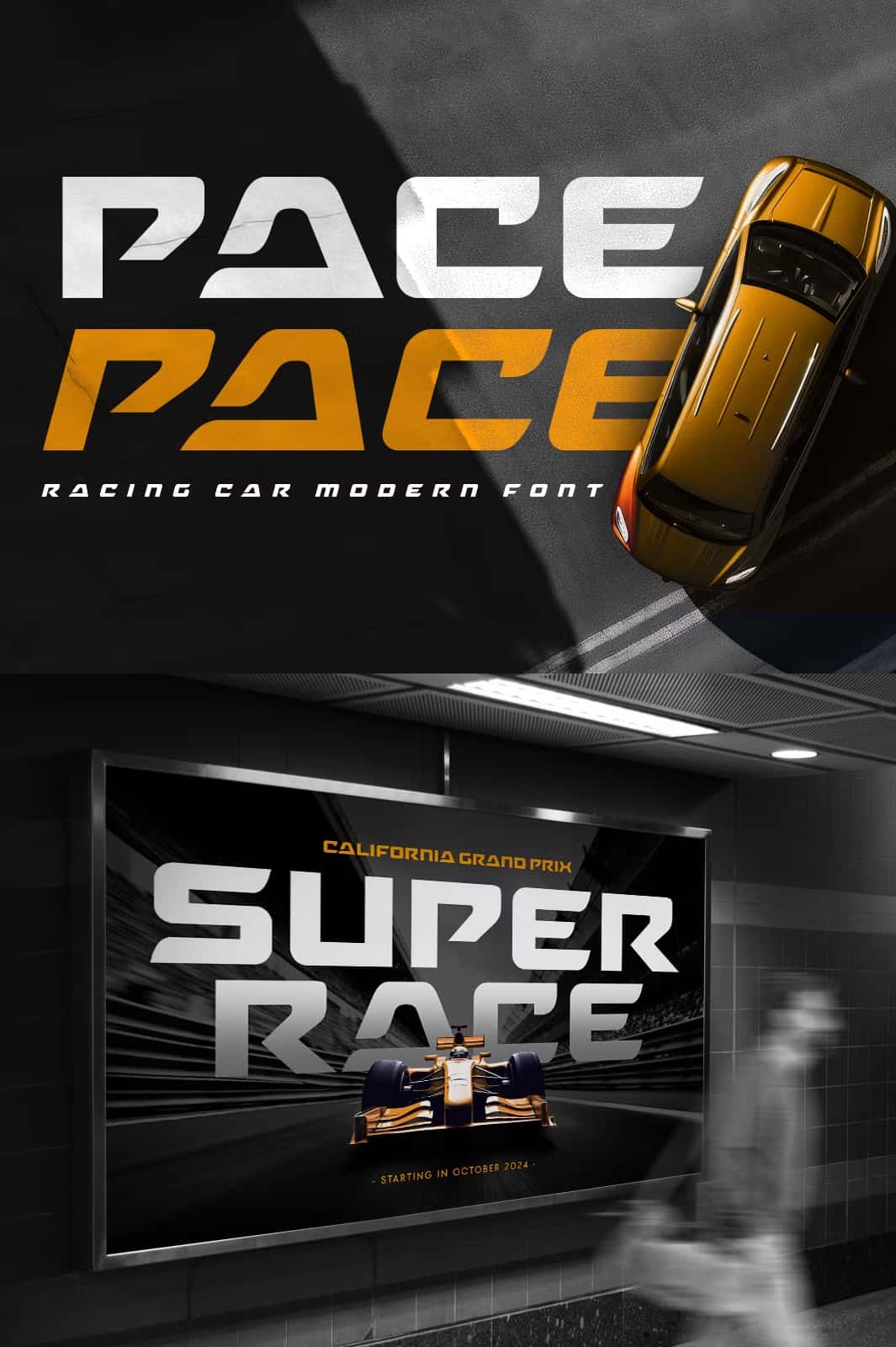 Pace - Racing Car Modern Font - Leasted - Graphics Template Resources