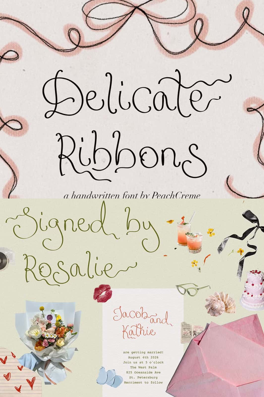 Advance Ribbon Script Delicate Ribbons // Quirky Script - Leasted - Graphics Template Resources