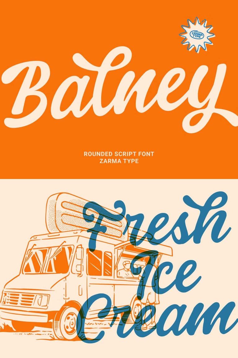 Balney - Rounded Script Font - Leasted - Graphics Template Resources