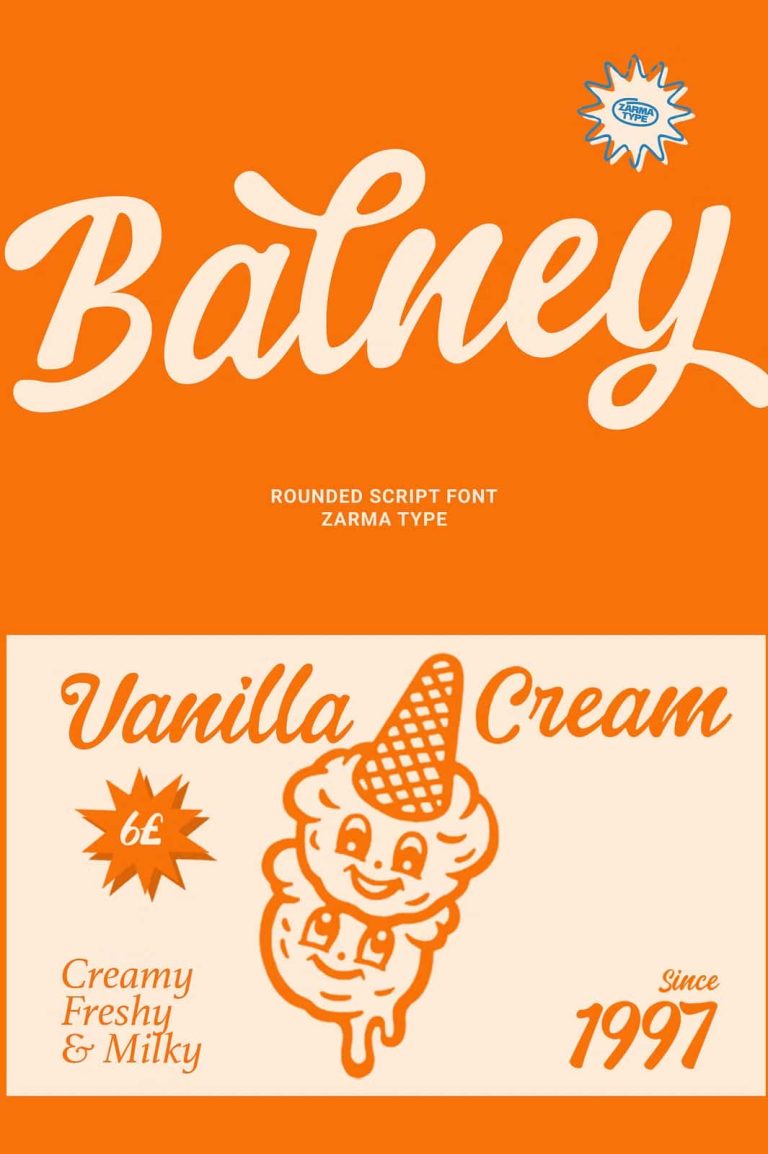 Balney - Rounded Script Font - Leasted - Graphics Template Resources