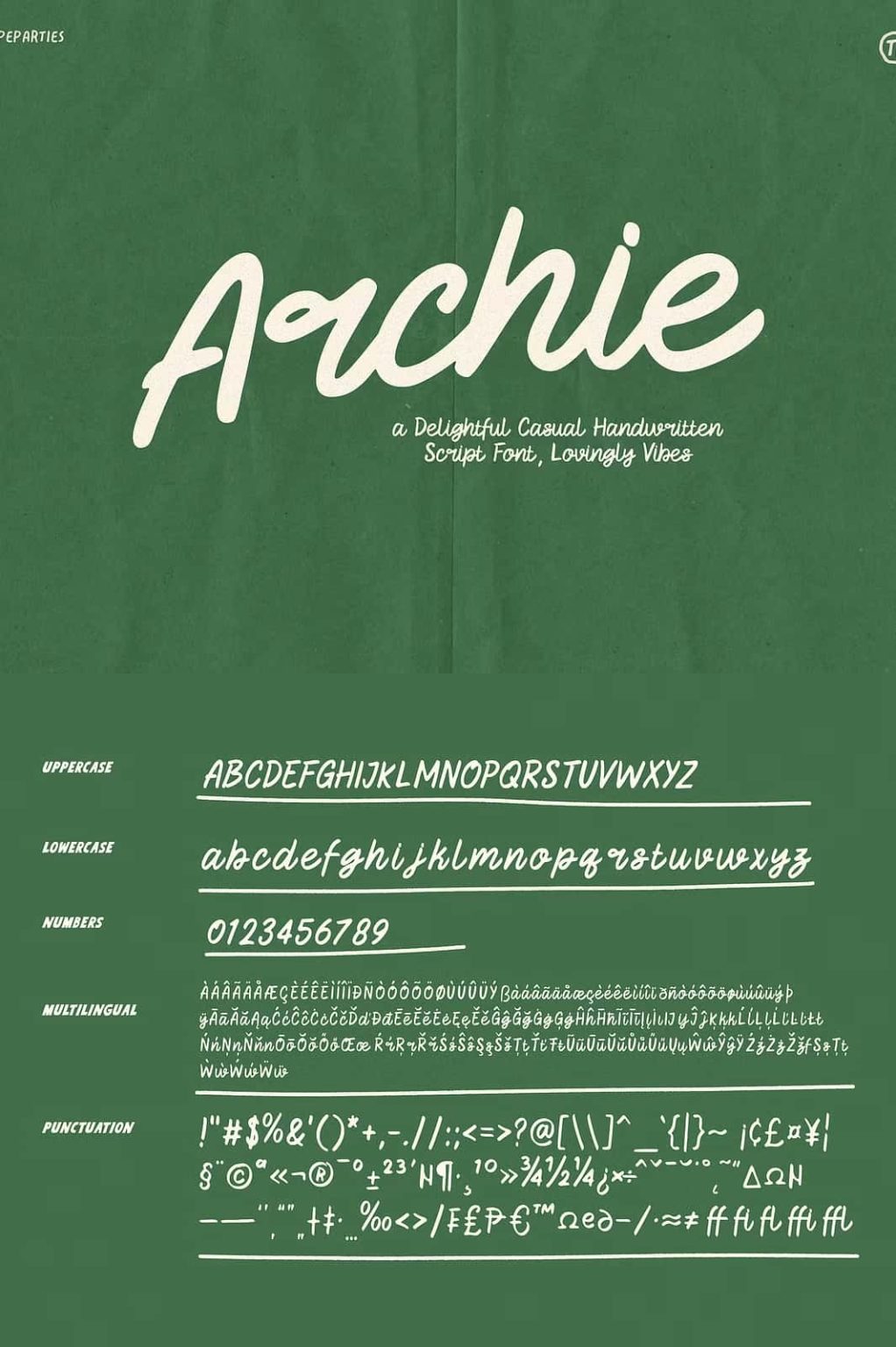 Archie Script Font - Leasted - Graphics Template Resources