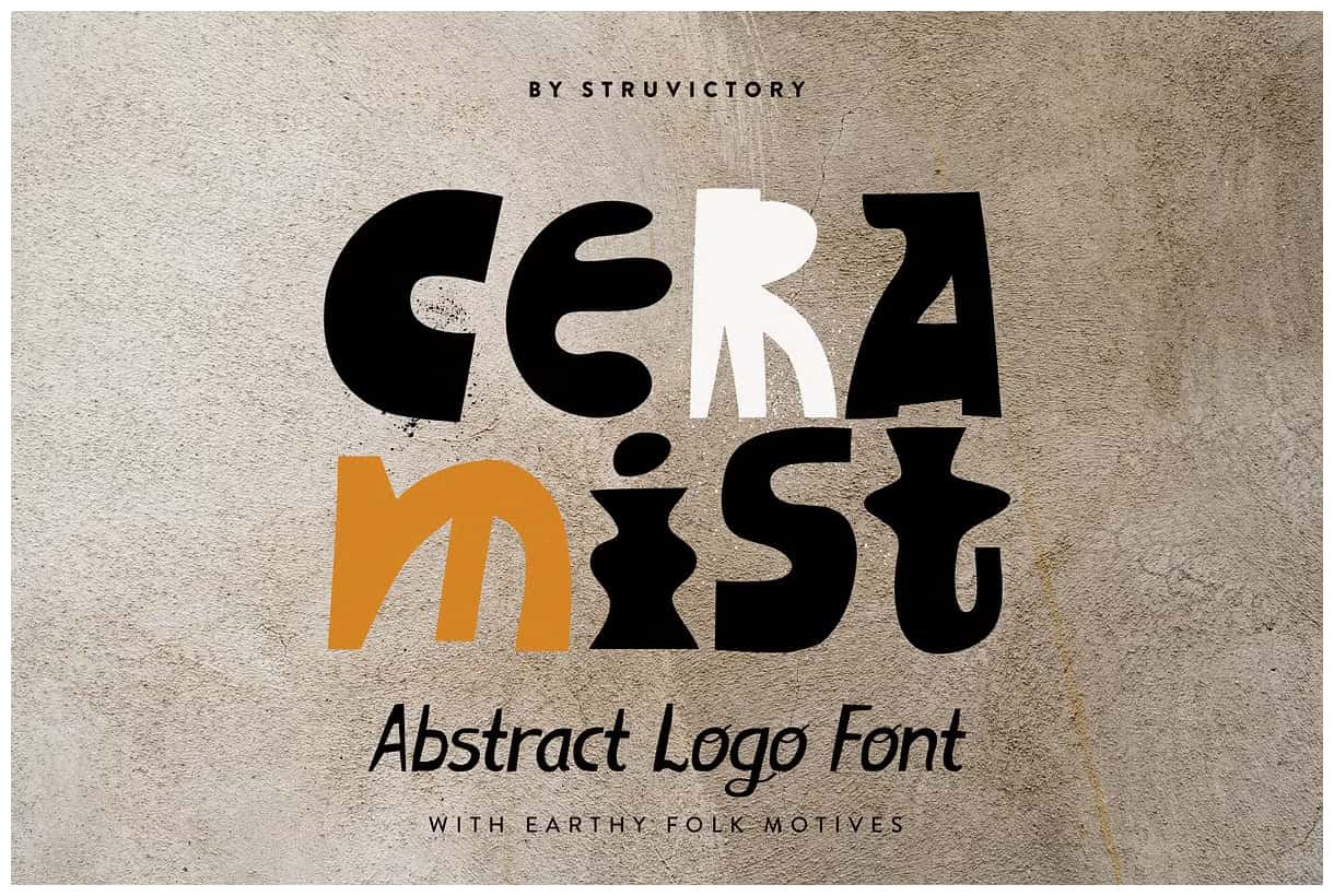 Ceramist Abstract Earthy Logo Font - Leasted - Graphics Template Resources