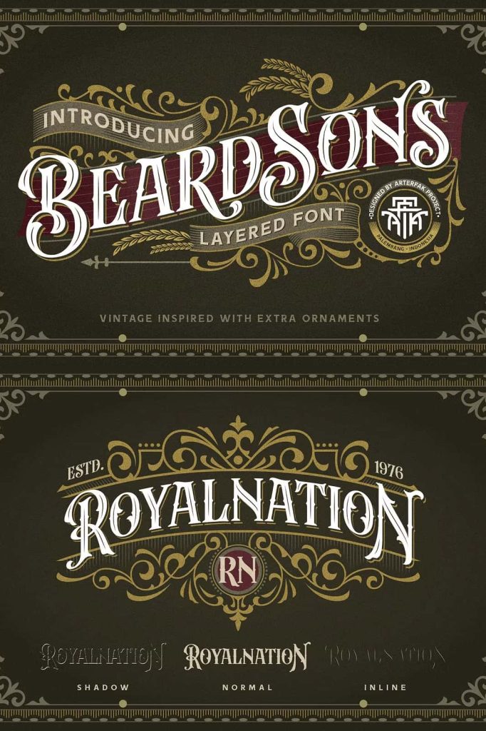 Beardsons - Layered Font - Leasted - Graphics Template Resources