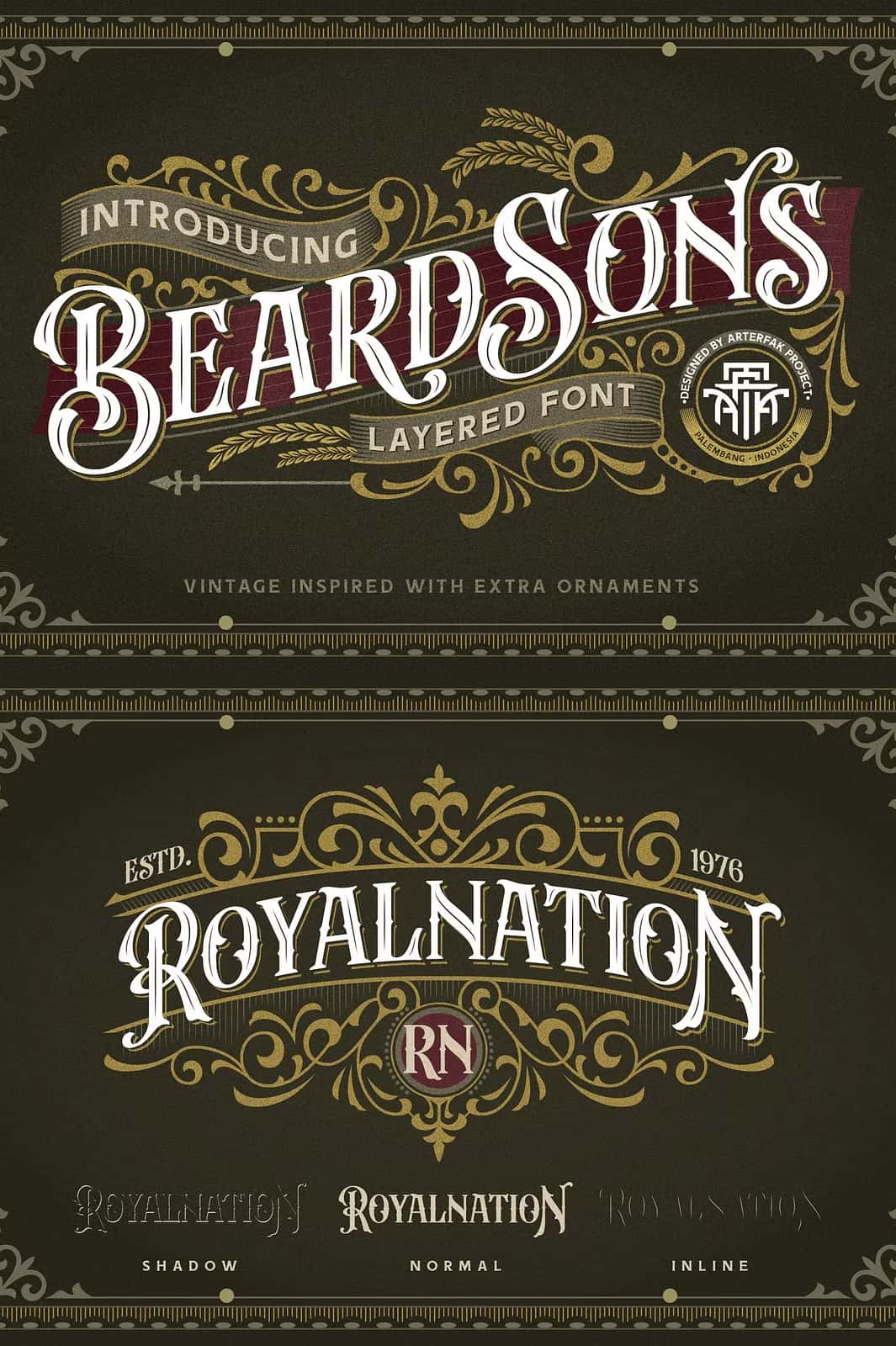 Beardsons - Layered Font - Leasted - Graphics Template Resources