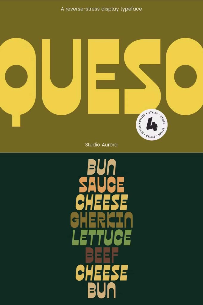 Queso – Quirky Retro Display Font - Leasted - Graphics Template Resources