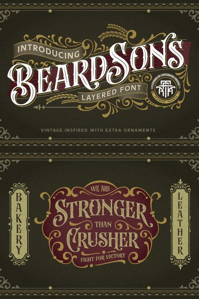 Beardsons - Layered Font - Leasted - Graphics Template Resources