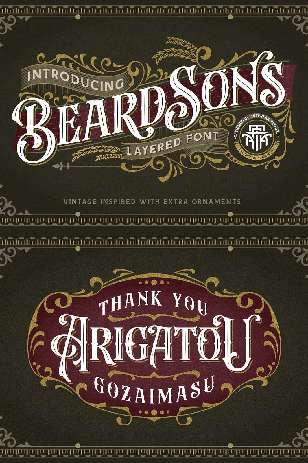 Beardsons - Layered Font - Leasted - Graphics Template Resources