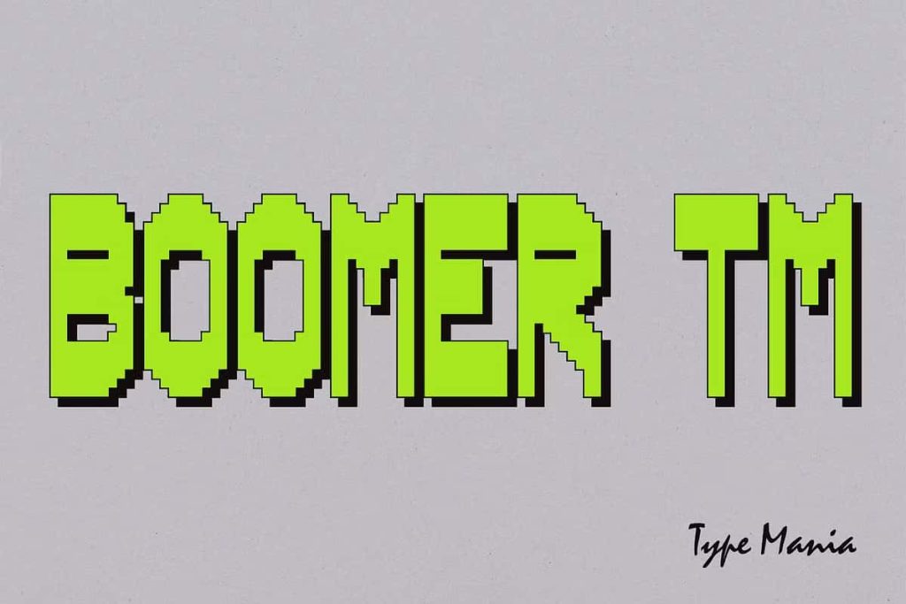 Boomer TM – Funky Pixel Font - Leasted - Graphics Template Resources