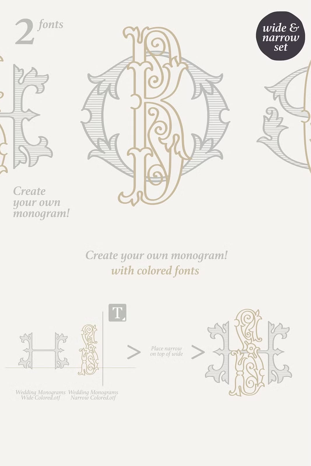 Wedding Monograms fonts set - Leasted - Graphics Template Resources