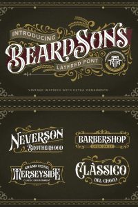 Beardsons - Layered Font - Leasted - Graphics Template Resources
