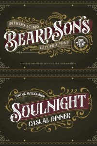 Beardsons - Layered Font - Leasted - Graphics Template Resources