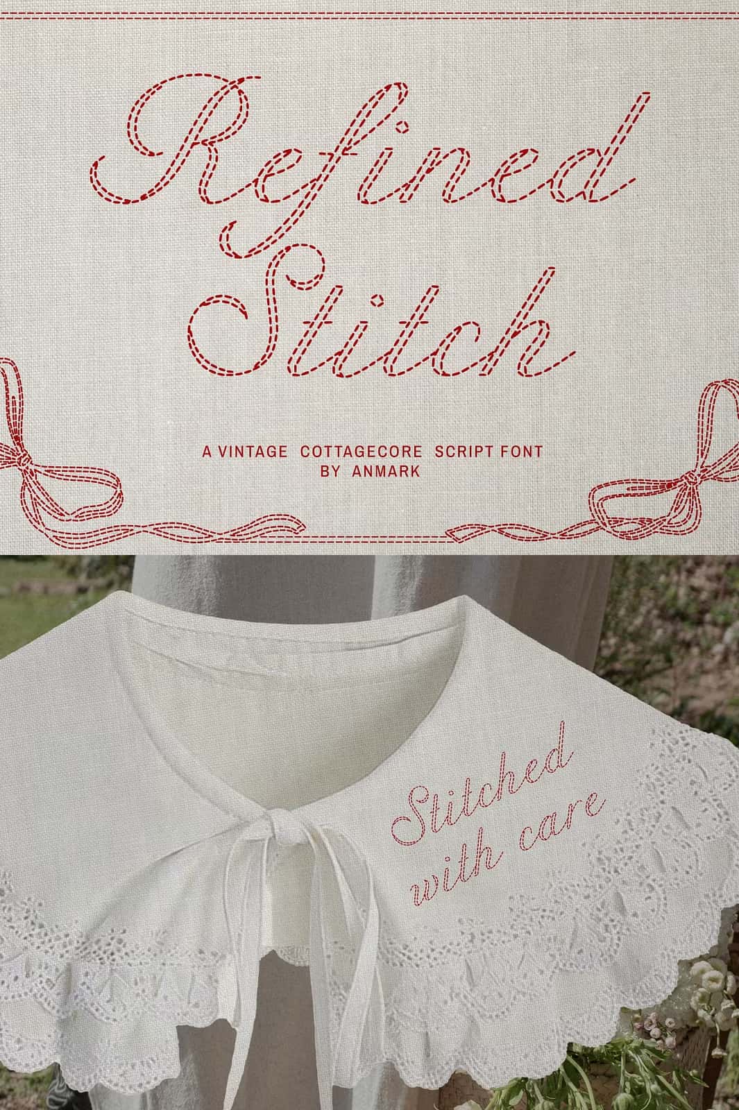 Stitch Script Refined Stitch Vintage Script Font - Leasted - Graphics Template Resources