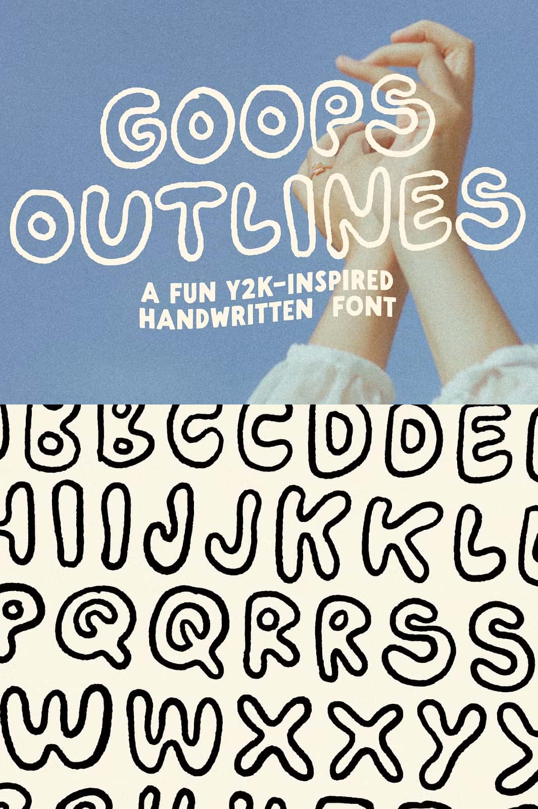 Goops Outlines! Handwritten! Font! - Leasted - Graphics Template Resources