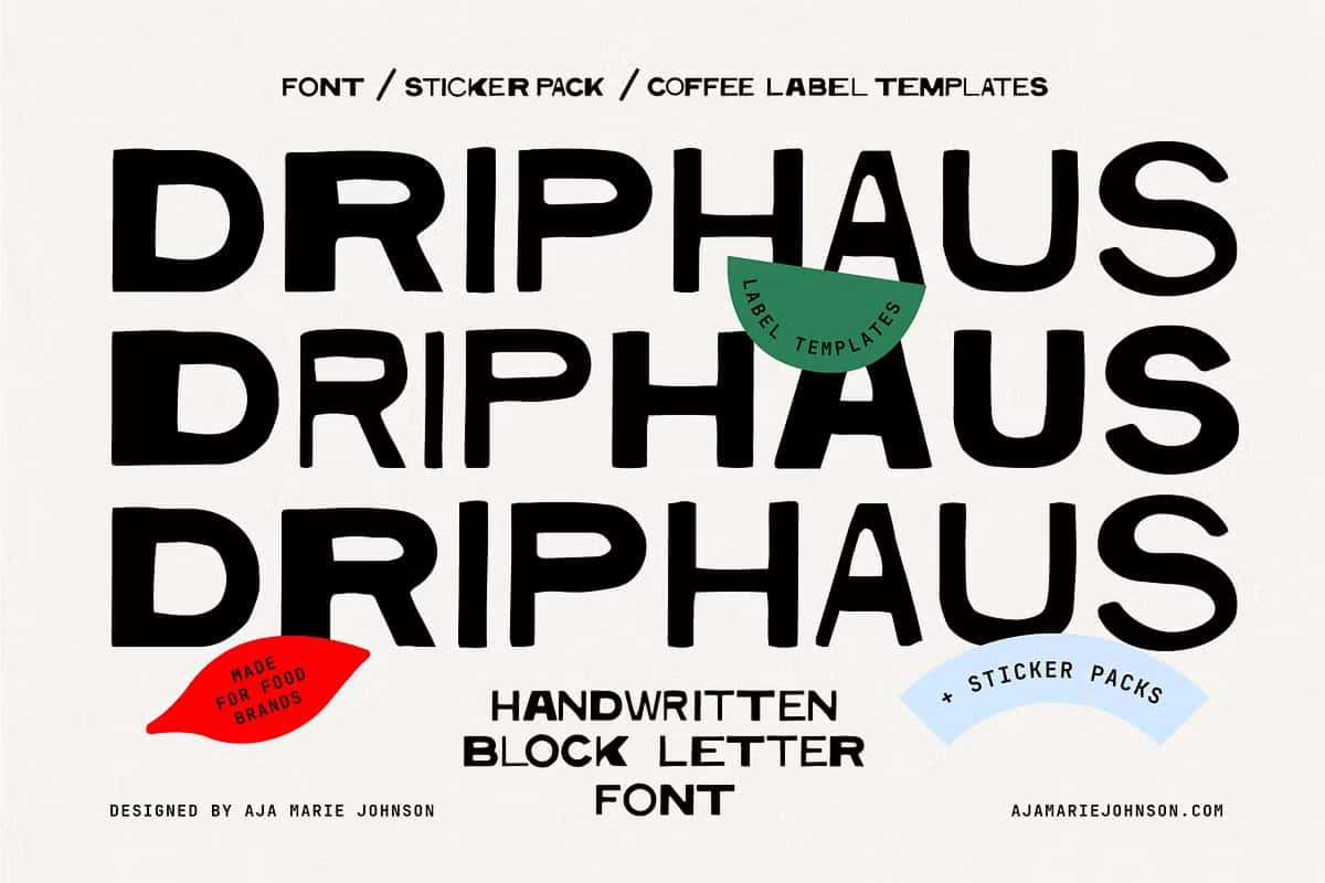 Typeface Kit DRIPHAUS Typeface + Label Kit - Leasted - Graphics Template Resources